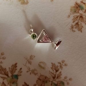 Dainty Sterling Silver Martini Glass Charm